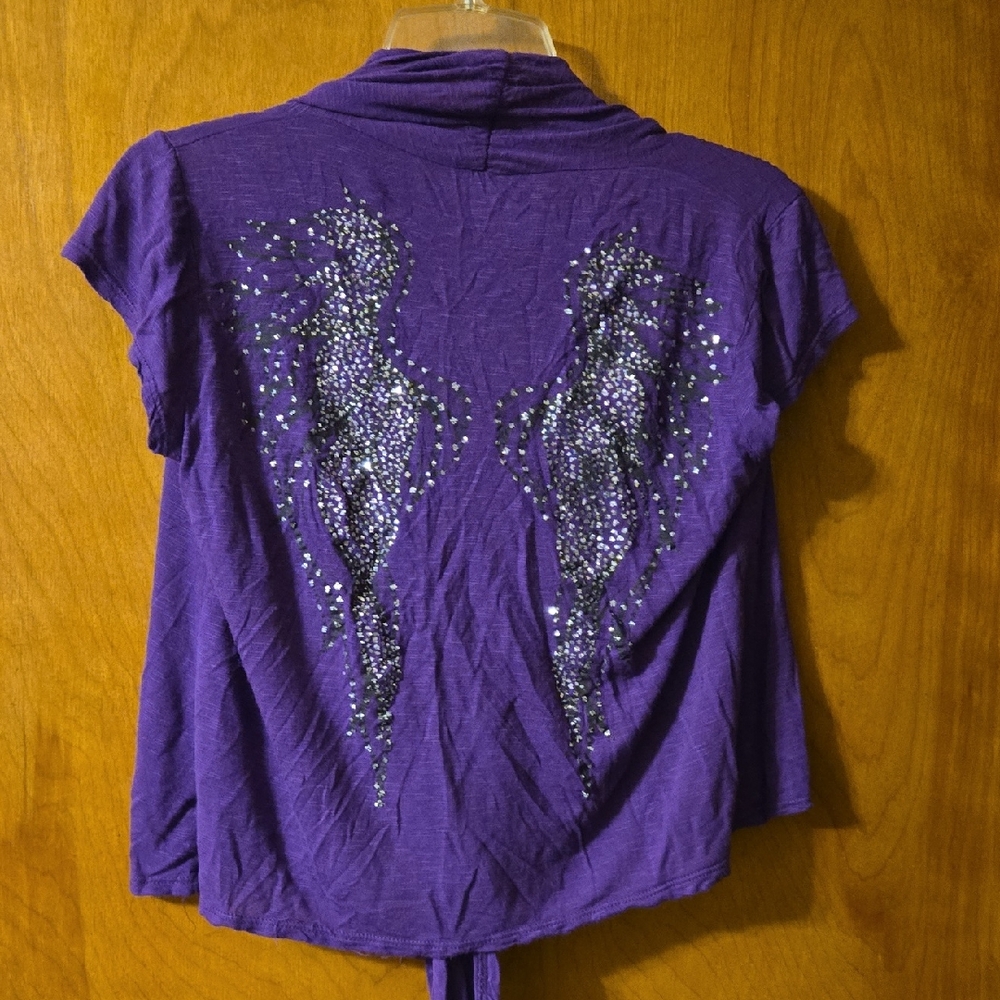 Purple Angel Wing Women's Top Size Large: C